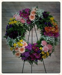 Garden Wreath Tribute from Wren's Florist in Bellefontaine, Ohio