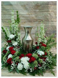 Crimson and White Remembrance from Wren's Florist in Bellefontaine, Ohio