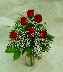 Half Dozen Roses arranged from Wren's Florist in Bellefontaine, Ohio