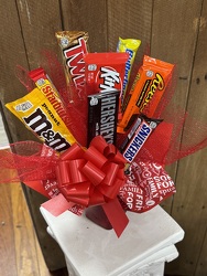 Valentine's Candy Bouquet from Wren's Florist in Bellefontaine, Ohio