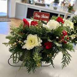 Silver Sleigh from Wren's Florist in Bellefontaine, Ohio