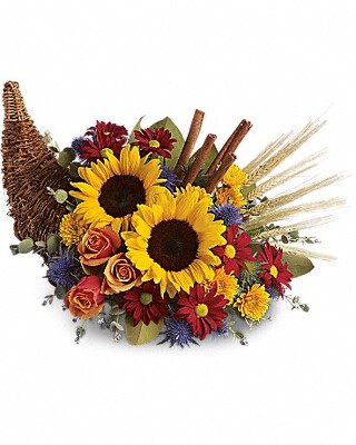 Classic Cornucopia from Wren's Florist in Bellefontaine, Ohio