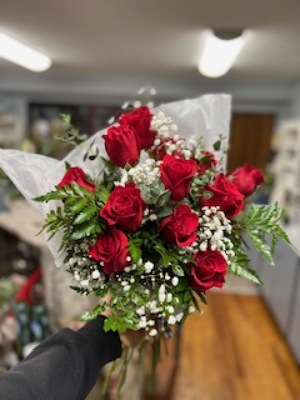 Red Roses Wrapped  from Wren's Florist in Bellefontaine, Ohio